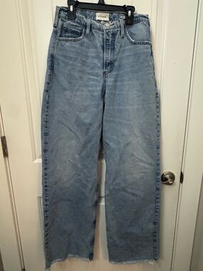 FRAME Le High Wide Leg Jeans Size 26 Light Wash Raw Hem High Rise women’s- F